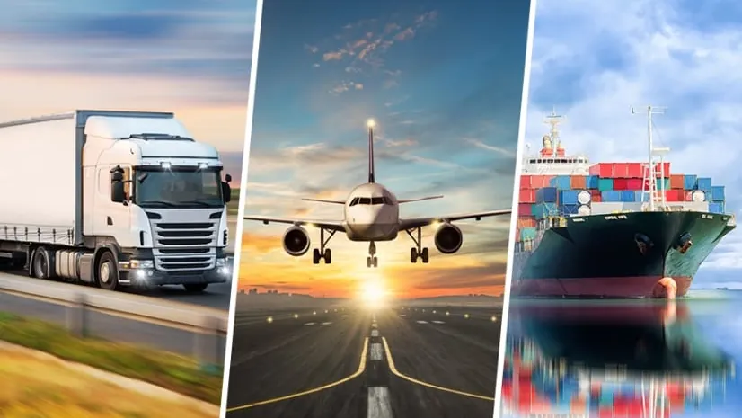 Camión, avión y buque de carga: transporte multimodal internacional